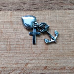 Vintage Sterling Silver Charm "Faith, Hope, and Charity"